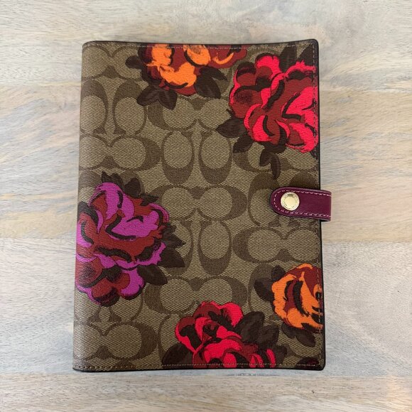 Coach | Office | Coach Notebook In Signature Canvas With Jumbo Floral ...